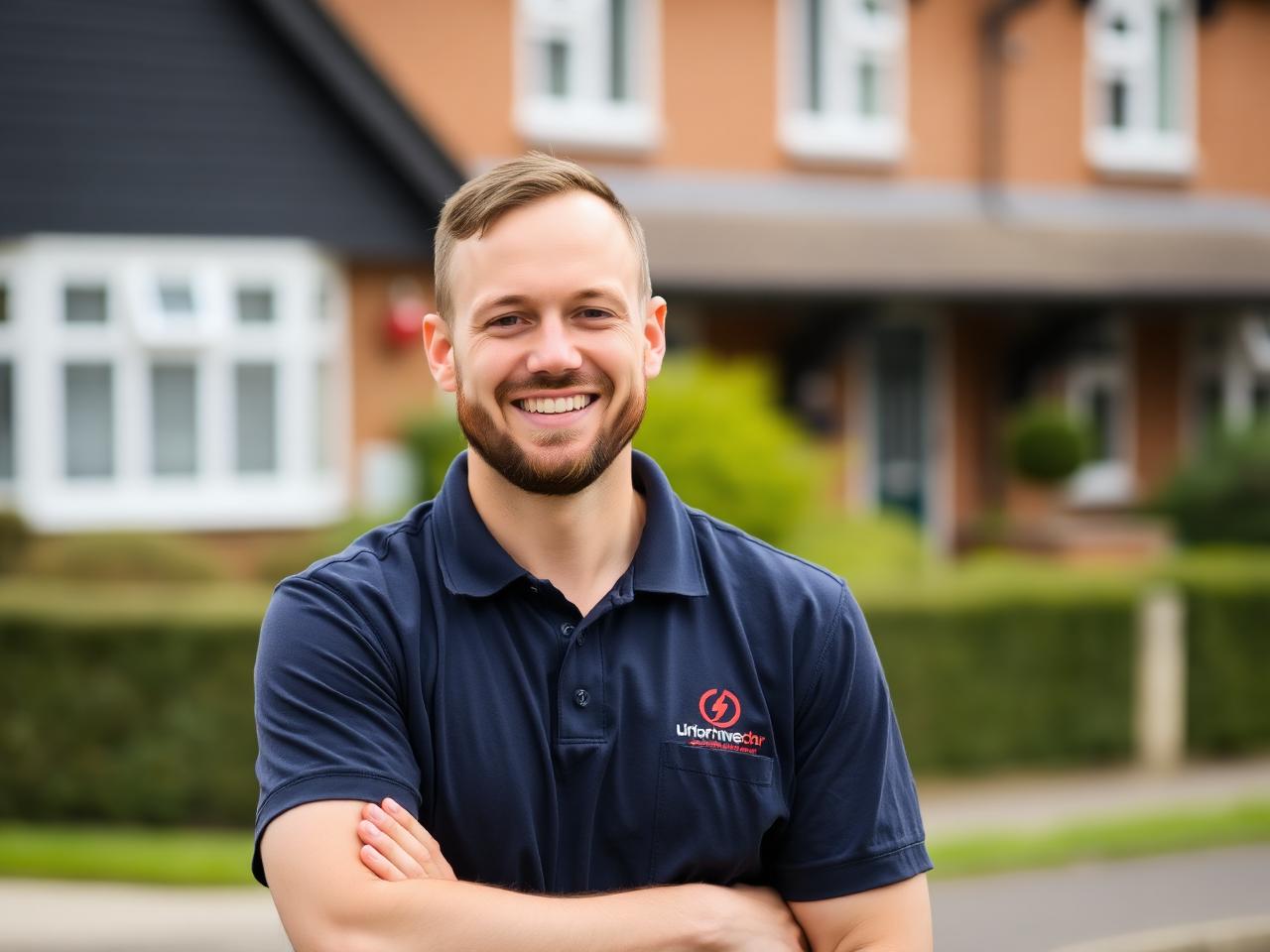 Sussex Coast team member outside a customer's home